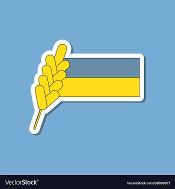 Paper sticker on stylish background ukrainian flag vector image