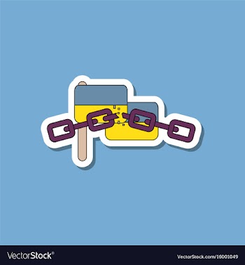 Paper sticker on stylish background ukrainian flag vector image