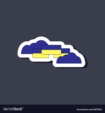 Paper sticker on stylish background ukrainian flag vector image