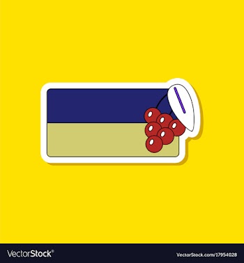 Paper sticker on stylish background ukrainian flag vector image