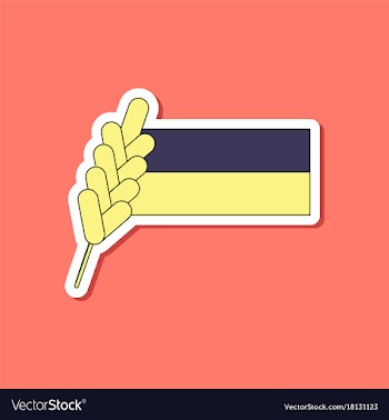 Paper sticker on stylish background ukrainian flag vector image