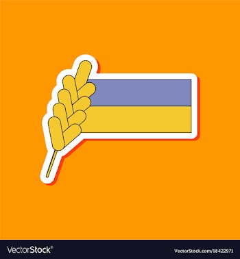 Paper sticker on stylish background ukrainian flag vector image