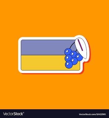 Paper sticker on stylish background ukrainian flag vector image