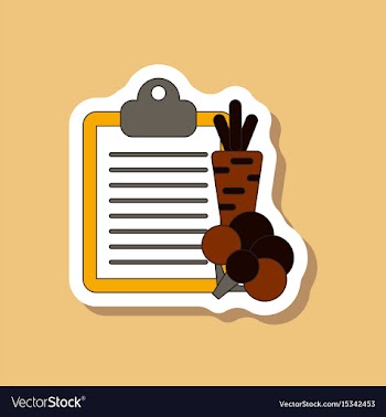 Paper sticker on stylish background vegetable menu vector image