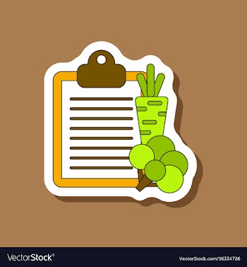 Paper sticker on stylish background vegetable menu vector image