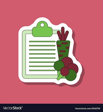 Paper sticker on stylish background vegetable menu vector image
