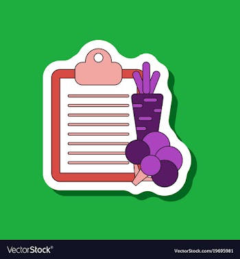 Paper sticker on stylish background vegetable menu vector image