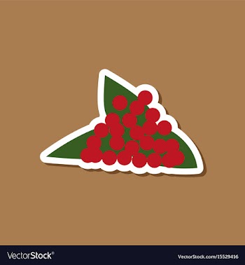 Paper sticker on stylish background viburnum vector image