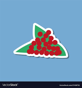 Paper sticker on stylish background viburnum vector image