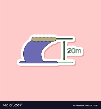 Paper sticker on stylish background wave height vector image