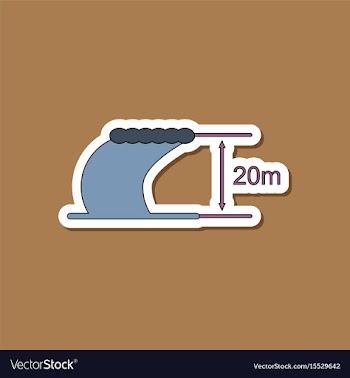 Paper sticker on stylish background wave height vector image