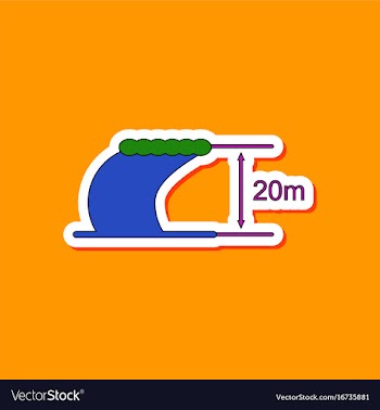 Paper sticker on stylish background wave height vector image