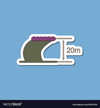 Paper sticker on stylish background wave height vector image