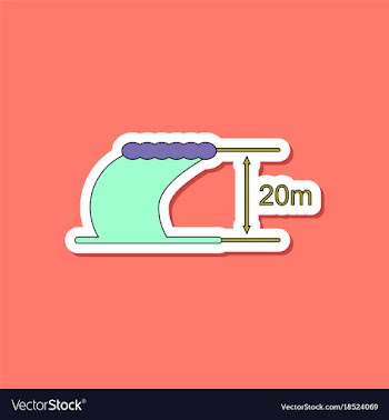 Paper sticker on stylish background wave height vector image