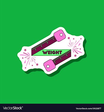 Paper sticker on stylish background weight loss vector image