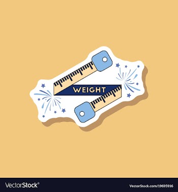 Paper sticker on stylish background weight loss vector image