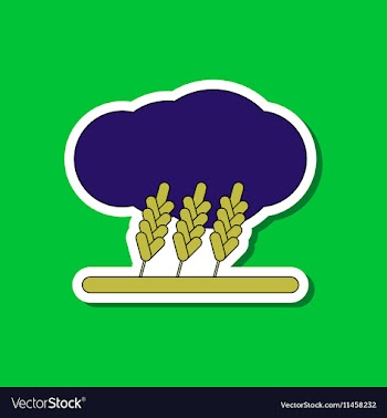 Paper sticker on stylish background wheat cloud vector image