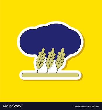Paper sticker on stylish background wheat cloud vector image