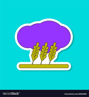 Paper sticker on stylish background wheat cloud vector image