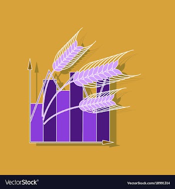 Paper sticker on stylish background wheat vector image