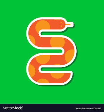 Paper sticker on stylish background wildlife snake vector image