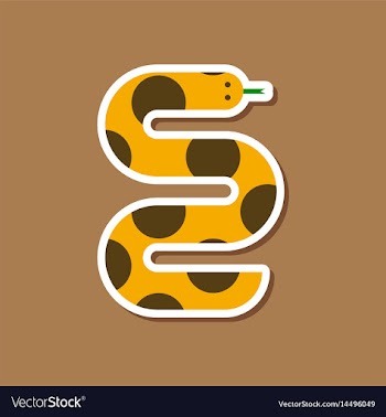 Paper sticker on stylish background wildlife snake vector image