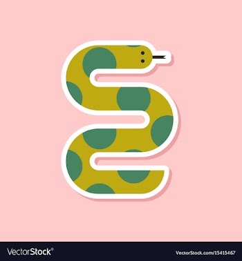 Paper sticker on stylish background wildlife snake vector image