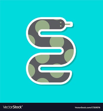 Paper sticker on stylish background wildlife snake vector image