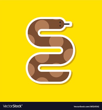 Paper sticker on stylish background wildlife snake vector image