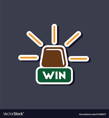 Paper sticker on stylish background win lamp vector image