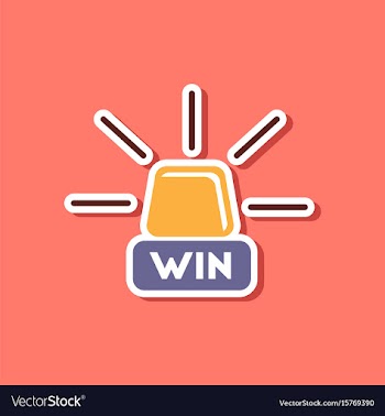 Paper sticker on stylish background win lamp vector image