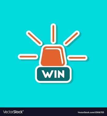 Paper sticker on stylish background win lamp vector image