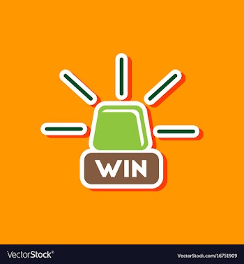 Paper sticker on stylish background win lamp vector image