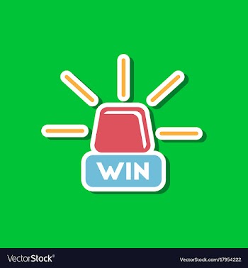 Paper sticker on stylish background win lamp vector image