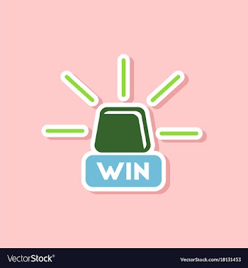 Paper sticker on stylish background win lamp vector image