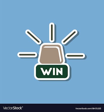 Paper sticker on stylish background win lamp vector image