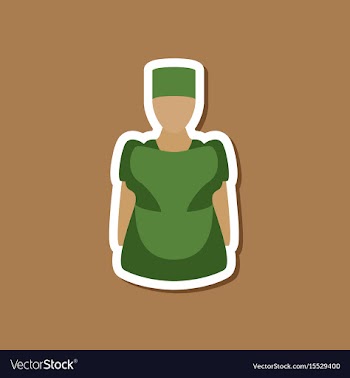 Paper sticker on stylish background woman chef vector image