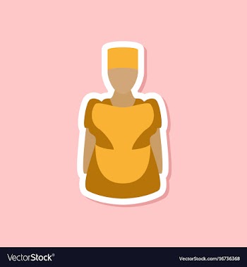 Paper sticker on stylish background woman chef vector image