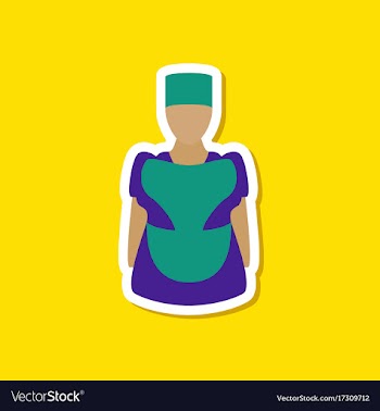 Paper sticker on stylish background woman chef vector image
