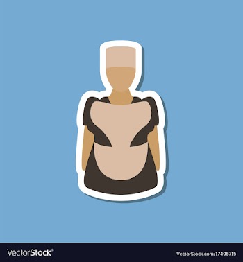 Paper sticker on stylish background woman chef vector image