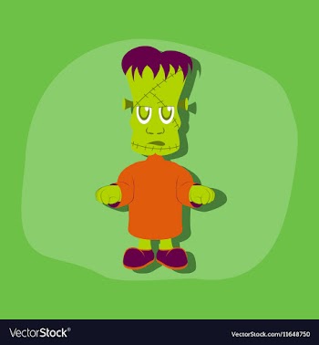 Paper sticker on stylish background zombie men vector image