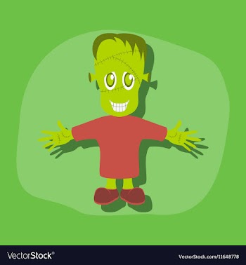 Paper sticker on stylish background zombie men vector image