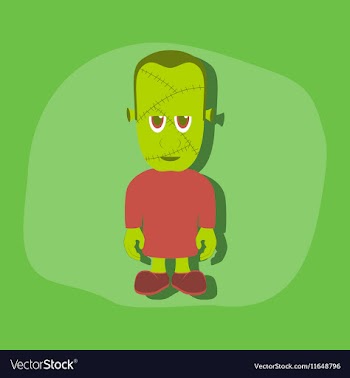 Paper sticker on stylish background zombie men vector image