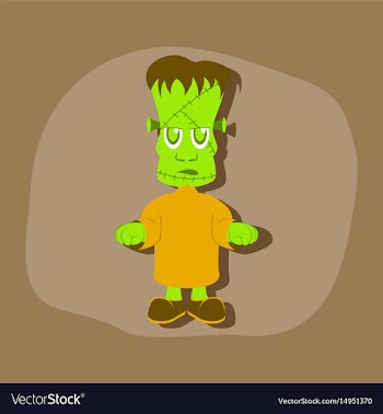 Paper sticker on stylish background zombie men vector image