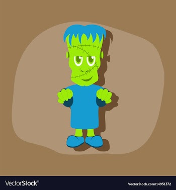 Paper sticker on stylish background zombie men vector image