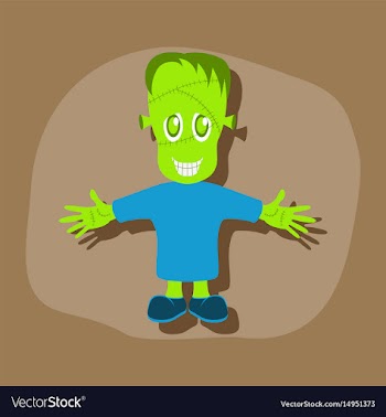 Paper sticker on stylish background zombie men vector image