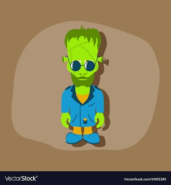 Paper sticker on stylish background zombie men vector image