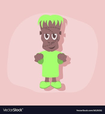 Paper sticker on stylish background zombie men vector image