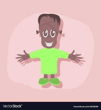 Paper sticker on stylish background zombie men vector image