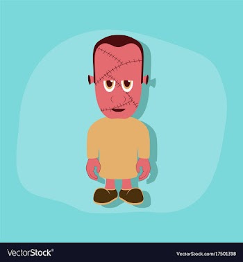 Paper sticker on stylish background zombie men vector image